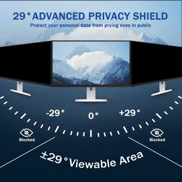 Alt view image 3 of 5 - 27 Inch Magnetic Computer Privacy Screen for 16:9 Widescreen Monitor, Removable Privacy Screen Anti Glare Blue Light Privacy Screen Monitor 27 inch, Anti-Scratch