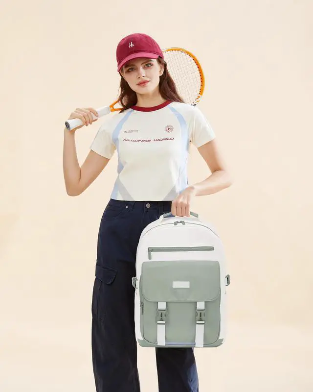 Alt view image 2 of 5 - LOVEVOOK School Backpack for Teen GirlsCasual School Backpack 14-18 Teenage 15.6 Inch Laptop Bookbag, Cute Big Student Laptop Backpack for College Women Middle High School Travel DaypackGreen