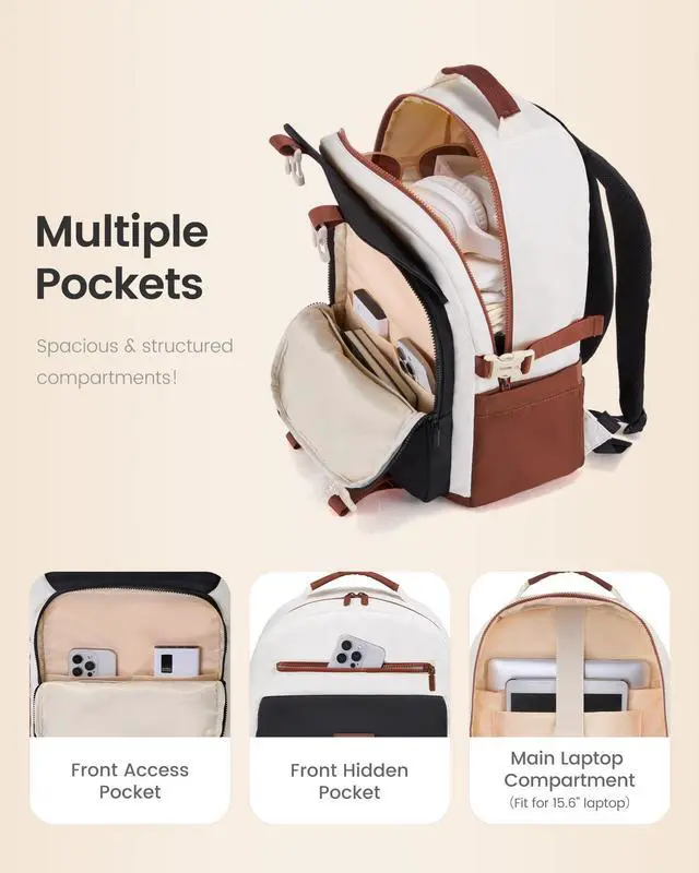 Alt view image 3 of 5 - LOVEVOOK School Backpack for Teen GirlsCasual School Backpack 14-18 Teenage 15.6 Inch Laptop Bookbag, Cute Big Student Laptop Backpack for College Women Middle High School Travel DaypackGreen