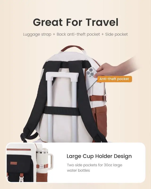 Alt view image 4 of 5 - LOVEVOOK School Backpack for Teen GirlsCasual School Backpack 14-18 Teenage 15.6 Inch Laptop Bookbag, Cute Big Student Laptop Backpack for College Women Middle High School Travel DaypackGreen