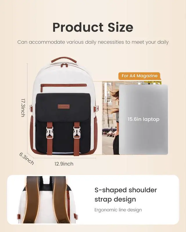 Alt view image 5 of 5 - LOVEVOOK School Backpack for Teen GirlsCasual School Backpack 14-18 Teenage 15.6 Inch Laptop Bookbag, Cute Big Student Laptop Backpack for College Women Middle High School Travel DaypackGreen