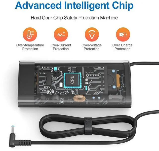 Alt view image 5 of 5 - 200W Laptop Charger for HP Omen 15 17 Victus Pavilion Gaming Laptop 15 17 ZBook Fury Create Studio Envy 15 2020 TPN-DA10 Power AC Adapter