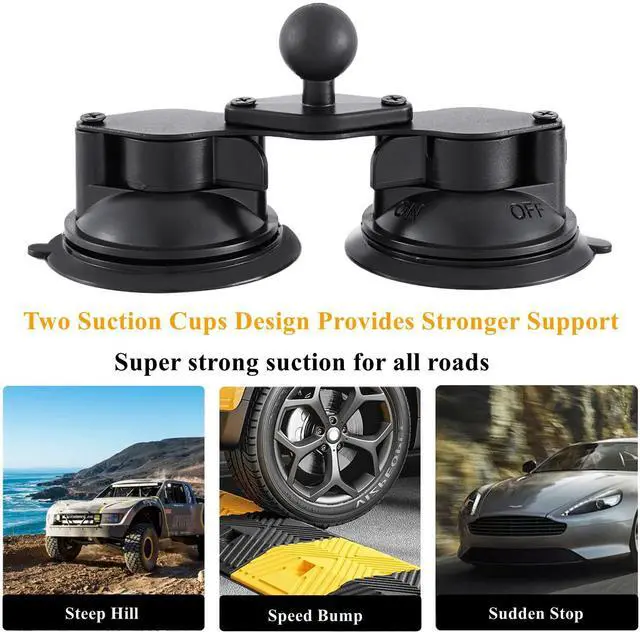 Alt view image 4 of 5 - Aluminum Tablet Holder with Dual Suction Cup Base for Truck Car/Boat Windshield, Tablet Stand Fits iPad Air 13", iPad Pro 12.9" and Other 4.7-15" Tablets, Mount on Window Bathroom Mirror