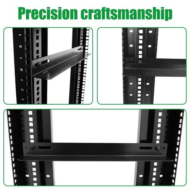 Alt view image 4 of 5 - Server Rack Cabinets Tray Mount Supporting Rails L-Shape 1 Pair 2 Roots Deep 22Inch Long Suitable for 800MM Depth Rack Cabinet Cold Rolled Steel Material (800MM, 22INCH)