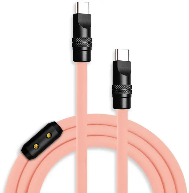 Main image of chubbycable Black Chubby Pro - Samurai Cable 240W USB-C Cable Silicone Fast Charging USB C Charger Cord Compatible with iPhone 16/15 Series iPad Galaxy Series, Pink, Type-C to Type-C, 6.6FT