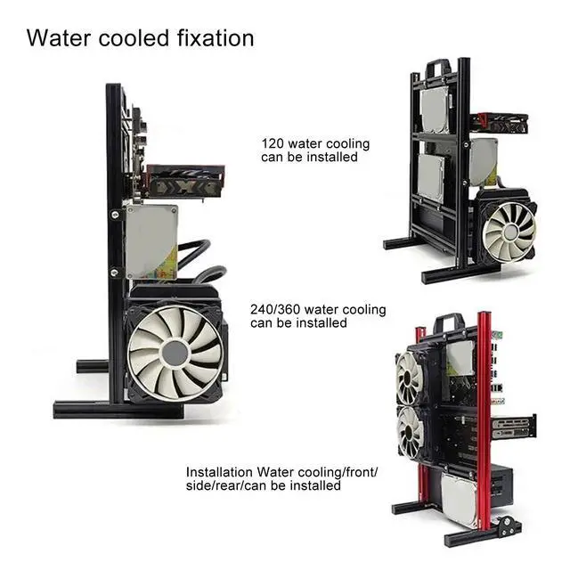 Alt view image 4 of 5 - DIY Computer Motherboard Case Rack, Computer ATX Open Motherboard Rack, Vertical Open Aluminum Frame Chassis Rack, Open Chassis Support Bracket with Good Heat Dissipation