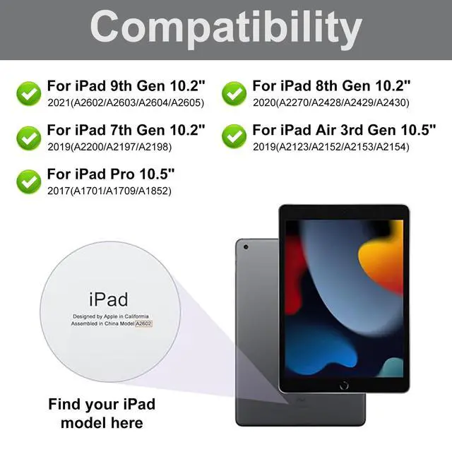 Alt view image 2 of 5 - WINCHKING Keyboard Case for iPad 9th Generation 10.22021,7-Color Backlight,Wireless Detachable Keyboard iPad Folio Case for 8th Gen (2020),7th Gen (2019),Air 3rd,Pro 10.5 with Pencil Holder (Black)