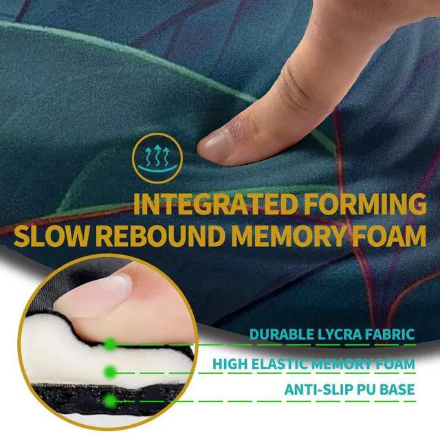 Alt view image 2 of 5 - Hokafenle Ergonomic Mouse Pad Wrist Support with Stepped-Wedge Design, Wrist Rest Pain Relief Mousepad Filled with Memory Foam, Carpal Tunnel Mousepad for Wireless Mouse(12x8 inch, Green Leaves)
