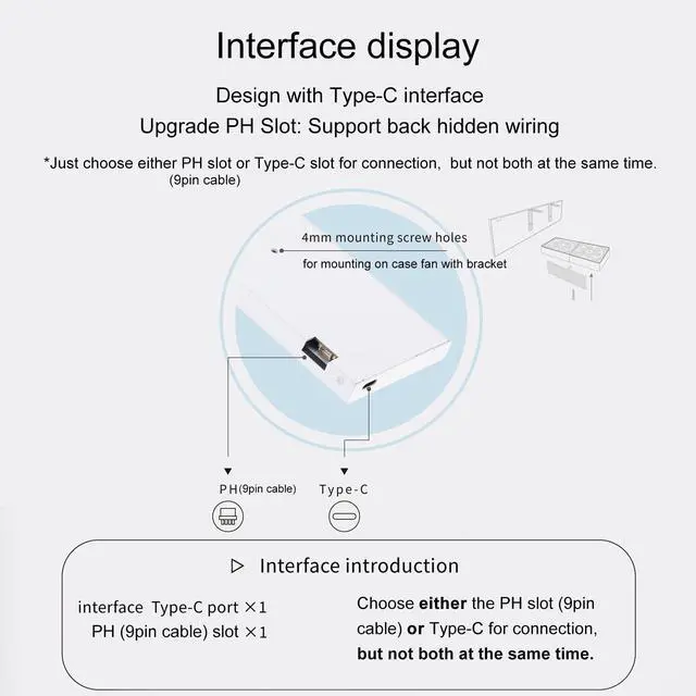 Alt view image 4 of 5 - WOWNOVA 9.2" LCD Screen Inside PC Case Computer Temp Monitor Screen, 1 Click 1 Cable to Get Started Quickly PC Temperature Display IPS Sensor Panel CPU RAM HDD Data FPS Mini Monitor (Black)