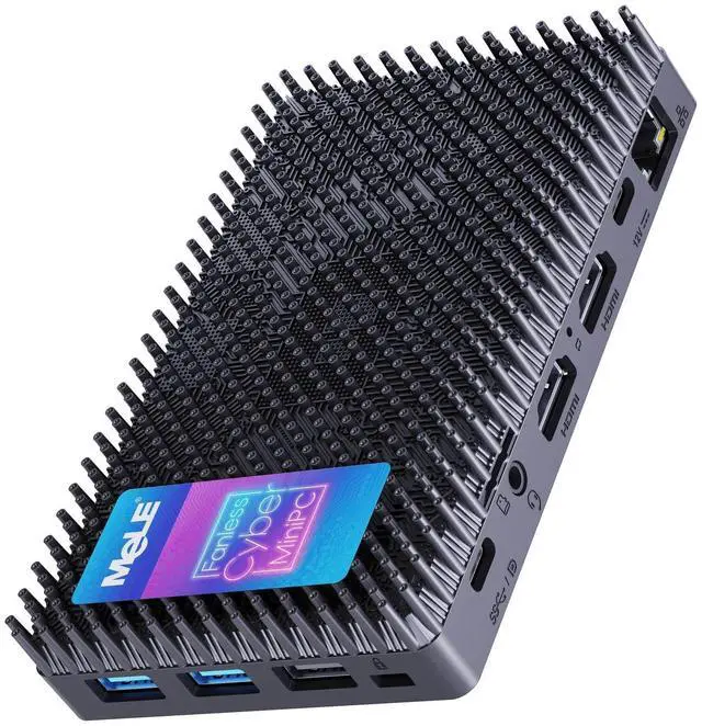 Main image of MeLE Fanless Mini PC N150 16GB RAM LPDDR5 512GB SSD,Win11 Pro Small Micro Desktop Computer Cyber X1,Dual HDMI,Support 4K Triple Display,USB 3.2x3,USB-C,WiFi5 BT5.1,Portable PC on Industrial Business