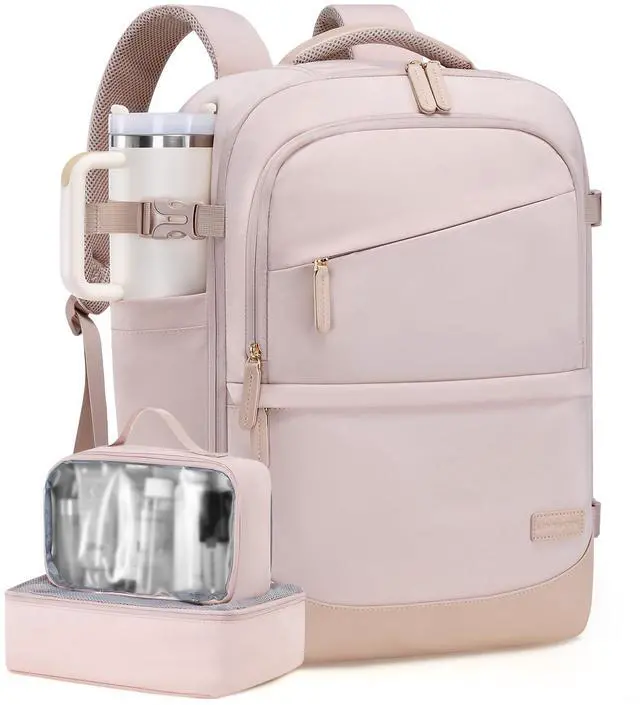 Main image of LOVEVOOK Travel Backpack for Women & Men, 40L Carry on Backpack Airline Approved, Large TSA Personal Item Travel Bag fits 17.3" Laptop, Business Weekender Bag for Essentials, 4Pcs