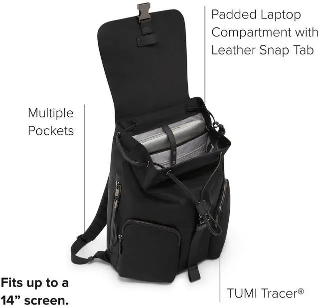 Alt view image 2 of 5 - TUMI - Voyageur Ramsay Backpack - Women's Fashion Bag for Travel, Business, Work - Fits up to 14" Laptop - 15.0" X 11.8" X 6.0" - Black/Gunmetal