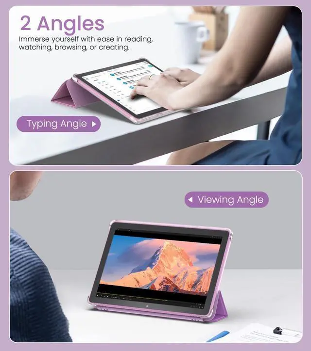 Alt view image 4 of 5 - MoKo Case for All-New Amazon Kindle Fire HD 10 Tablet (13th Generation, 2023 Release) 10.1", PU Leather Trifold Stand Cover for Fire Tablet 10 2023, Auto Wake/Sleep, Purple