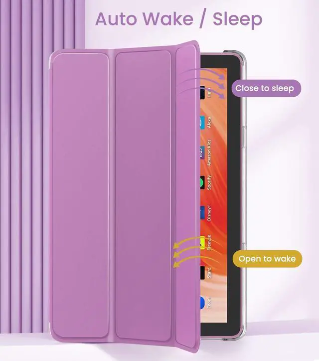 Alt view image 5 of 5 - MoKo Case for All-New Amazon Kindle Fire HD 10 Tablet (13th Generation, 2023 Release) 10.1", PU Leather Trifold Stand Cover for Fire Tablet 10 2023, Auto Wake/Sleep, Purple