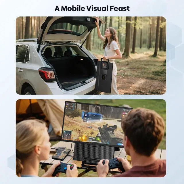 Alt view image 4 of 5 - Laptop Screen Extender, 23.8'' 1080P FHD 100HZ IPS Portable Monitor, Travel Monitor for Work Home Gaming, Landscape & Portrait Display, Compatible with Wins/Mac/Linux & MINI PC/Switch/PS5/Smart Phone