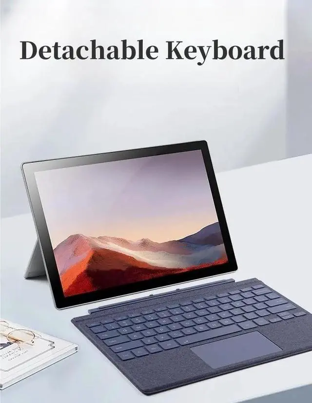 Alt view image 3 of 5 - NUWONAYA Keyboard for Surface Go 4/Go 3 /Go 2/Go, Portable Type Cover for Surface Go, 7-Color Backlit, Ultra-Slim Wireless Keyboard with Multi-Touch Trackpad,Wine Red