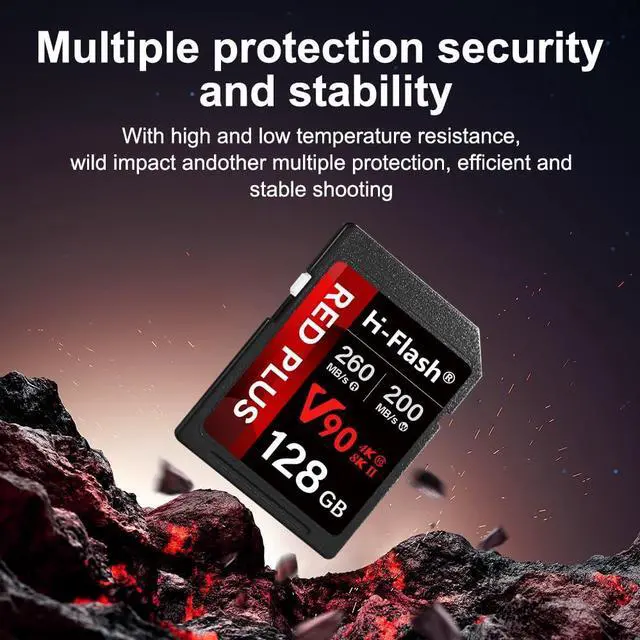 Alt view image 4 of 5 - 256GB SD V90 Memory Card  260MB/s Read, 200MB/s Write | Ideal for 4K/8K, HDR, and 360º Video | High-Performance SD Card for Cameras, Photographers & Content Curators