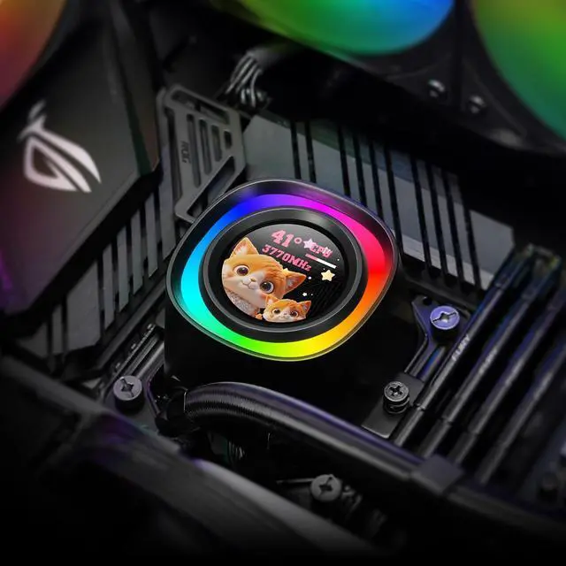 Alt view image 5 of 5 - ID-COOLING FX360 LCD  Premium 360mm AIO Liquid CPU Cooler with 1.48 Full-Color LCD Display, 350W TDP, Intel LGA1851/1700 & AMD AM5/AM4 Support