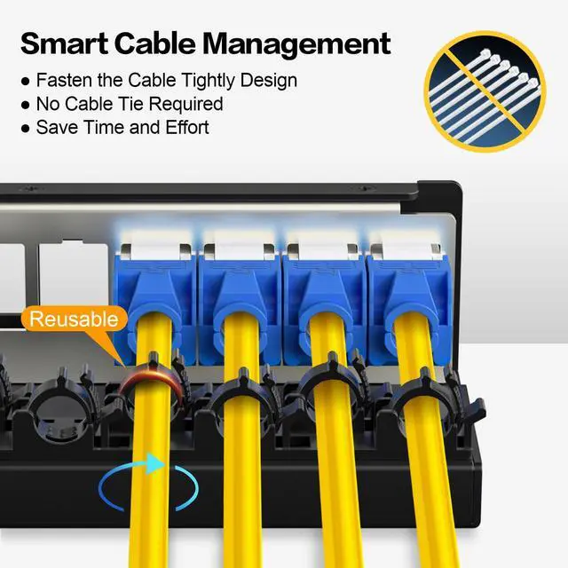 Alt view image 2 of 5 - PBAEGAV Patch Panel 8 Port Keystone Network STP Blank Patch Panel Compatible with LC/SC/ST/FC/USB/HDMI Keystone Jack for Desk Mount Home Ethernet Termination Box(1U 8 Port)