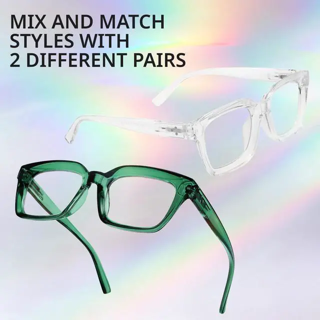 Alt view image 3 of 5 - IBOANN Oversized Blue Light Glasses for Woman, Funky Fashion Glasses With Preppy Look, Reduce Screen Fatigue Computer Glasses