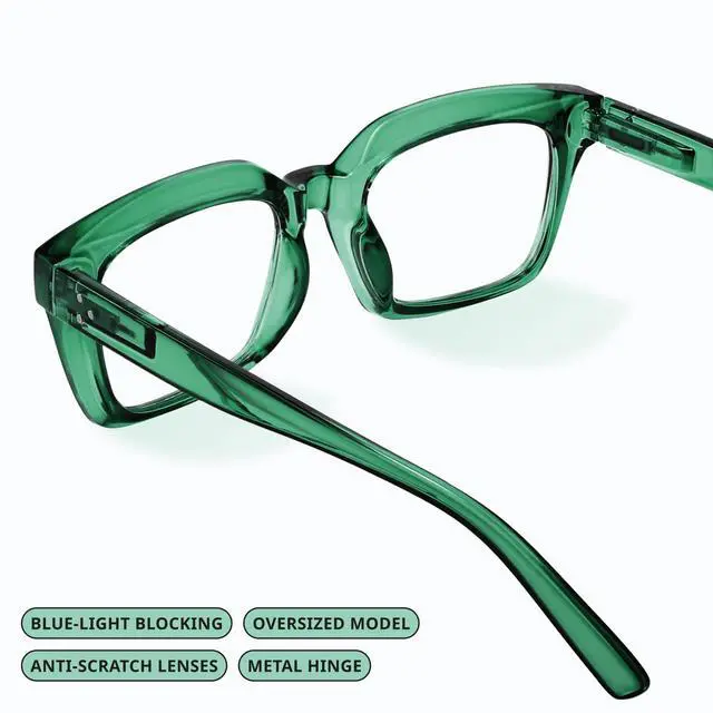 Alt view image 5 of 5 - IBOANN Oversized Blue Light Glasses for Woman, Funky Fashion Glasses With Preppy Look, Reduce Screen Fatigue Computer Glasses