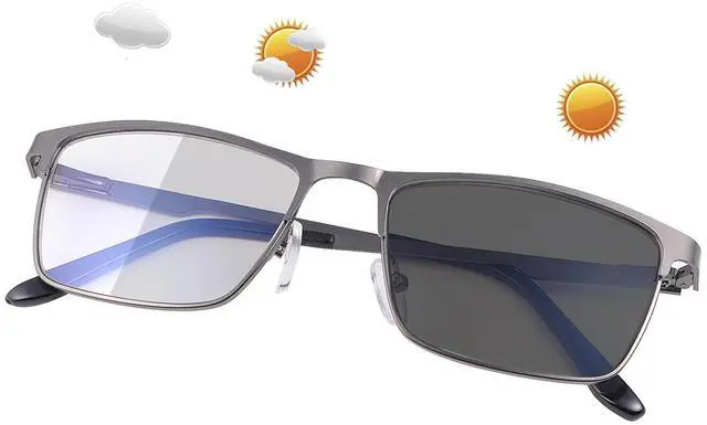 Main image of Vepiant Blue Light Blocking Glasses Photochromic Transition Sunglasses Retro UV Protection Spring Hinge Computer Eyewear for Men Women Anti Glare Smart Tint Full Rim Anti Eyestrain Gaming Eyeglasses