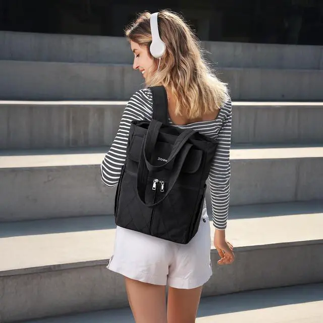 Alt view image 2 of 5 - G4Free 2 in 1 Tote Backpack Fits 15" Laptop, Women Bag Daypack for College, Work, Teacher, Nurse -Black