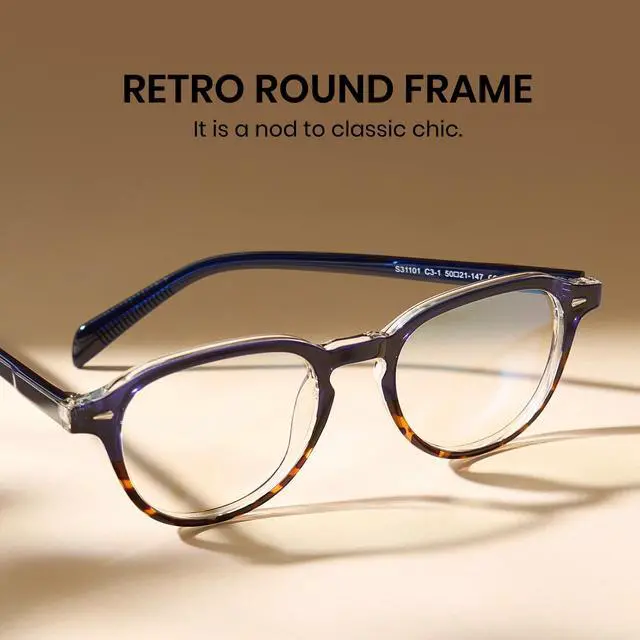 Alt view image 5 of 5 - Cyxus Blue Light Glasses Fashion Oval Computer Blue Ray Blocking Glasses Tr90 Frame Anti Glare Strain For Men Women 8554 Blue