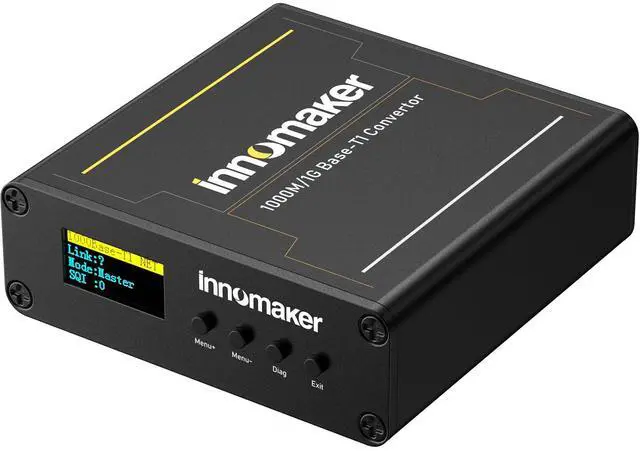 Main image of 1000BASE Ethernet Media Converter, 2-Wire Ethernet 1000BASE-T1 to 1000BASE-TX, Automotive IEEE 1000BASE-T1 Compliant with OLED Screen