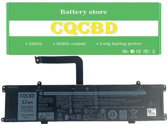 Main image of CQCQ FTD6M Battery for Keyboard Battery for DELL Latitude 7285 Series K17M FTD6M 06HHW5 BQ40370 (7.6V 22Wh)