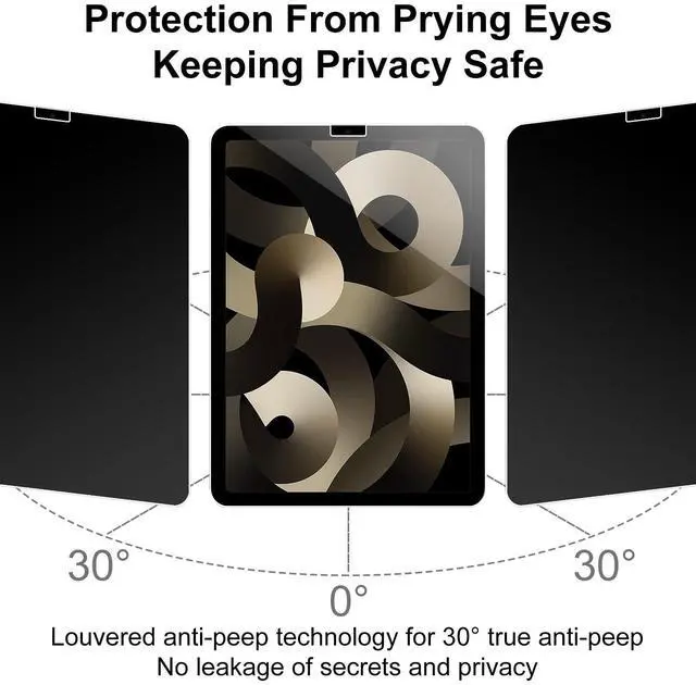 Alt view image 3 of 5 - Privacy Screen Protector for iPad Pro Tablet (Air 5/4, 10.9 Inch, 2022/2020 Released), Scratch Resistant 9H Hardness iPad 10.9" Tablet Screen Film Guard, iPad 10.9in Screen Filter Bubble Free