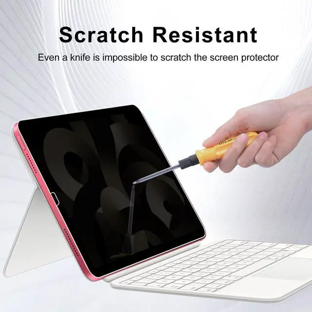 Alt view image 4 of 5 - Privacy Screen Protector for iPad Pro Tablet (Air 5/4, 10.9 Inch, 2022/2020 Released), Scratch Resistant 9H Hardness iPad 10.9" Tablet Screen Film Guard, iPad 10.9in Screen Filter Bubble Free