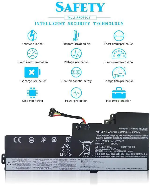 Alt view image 5 of 5 - TOPKAIYUEN 01AV421 Replacement T470 T480 Internal Laptop Battery for ThinkPad T470 T480 A475 A485 TP25 Series, for Computer 01AV419 01AV489 01AV420 SB10K97577 SB10K97576 SB10K97578 Batteries.