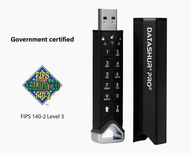 Alt view image 5 of 5 - iStorage datAshur PRO2 512 GB | Secure Flash Drive | FIPS 140-2 Level 3 Certified | Password protected | Dust/Water-Resistant