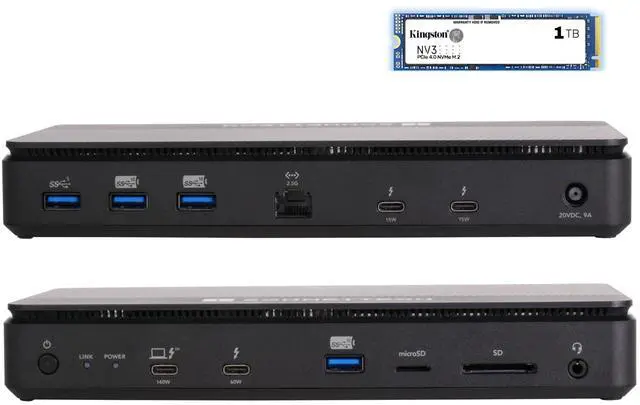 Main image of Sonnet Echo 13 Thunderbolt 5 SSD Dock  Integrated 6000MB/s NVMe Storage, 4 Thunderbolt 5 Ports, 2.5Gb Ethernet, 8K Display  Mac, Windows, Chromebook, iPad Pro (1TB Kingston PCIe 4.0 NVMe SSD)