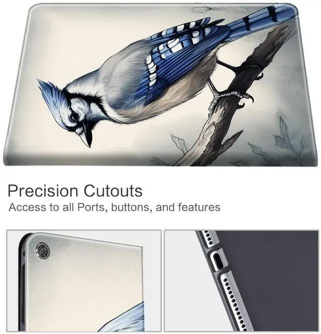 Alt view image 2 of 5 - BFDHGQZC Case for 10.1" Amazon Fire HD 10 Tablet (13th Generation, 2023 Release),Shockproof Fold Stand Protive Cover with Auto Wake/Sleep,Blue Jay Bird