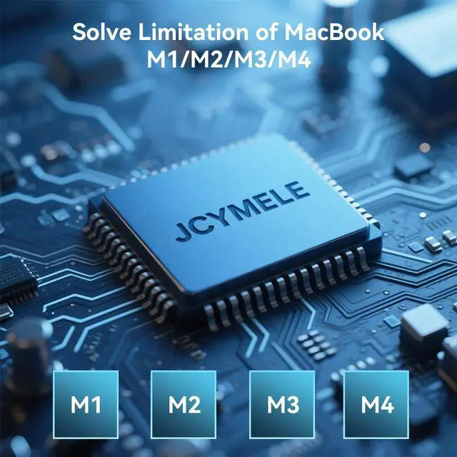 Alt view image 4 of 5 - JCYMELE Thunderbolt Docking Station 3 Monitors 4K@60Hz for M1 M2 M3 M4 MacBook Pro/Air with DisplayLink Technology, 19 in 1 USB C Dock with 2 HDMI & 2 DisplayPort, PD 100W, QC 18W, USB 3.2 10 Gbps