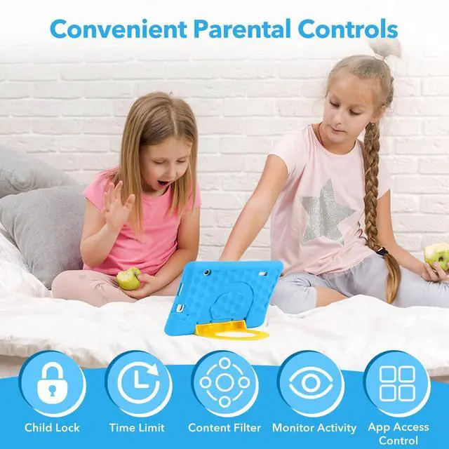 Alt view image 3 of 5 - Kids Tablet 7IN Children Tablets for Kids 3-7 Android Tablet for Toddler Boys Girls, Educational Toddler Tablets with WIFI Touch Screen, Dual Camera, Kids Learning APP for Child Ages 3 to12 (Blue)