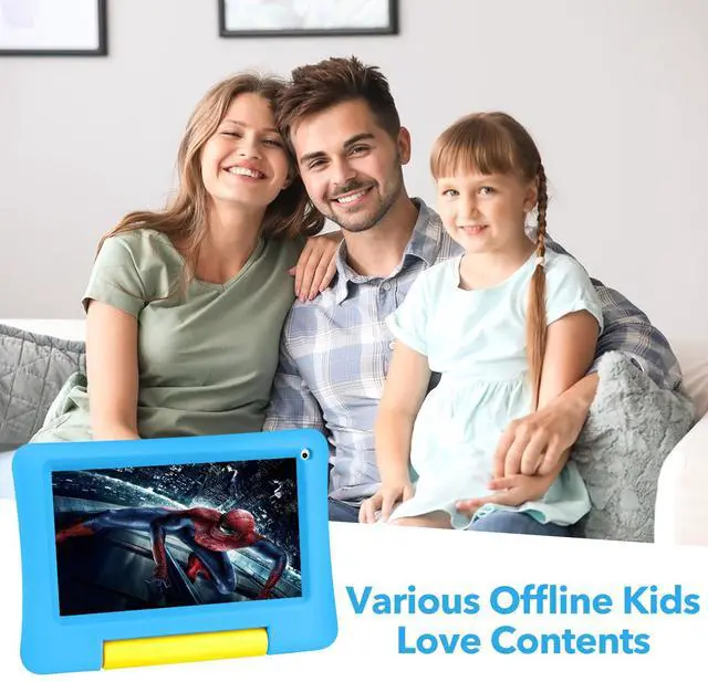 Alt view image 2 of 5 - Kids Tablet 7IN Children Tablets for Kids 3-7 Android Tablet for Toddler Boys Girls, Educational Toddler Tablets with WIFI Touch Screen, Dual Camera, Kids Learning APP for Child Ages 3 to12 (Blue)