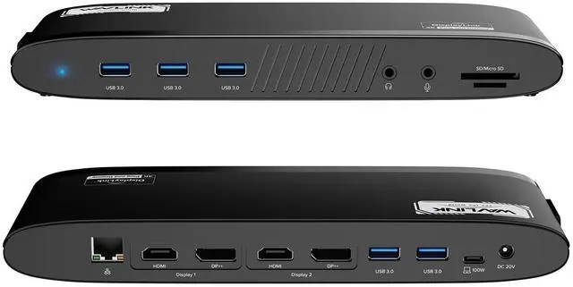 Main image of WAVLINK DisplayLink Docking Station Dual 5K, USB-C Dock for Mac M1/M2/M3/M4 & Windows, 14-in-1 with 100W Laptop Charging, 2 DP/2 HDMI 4K, SD/TF, 5 USB Ports, Ethernet, Audio