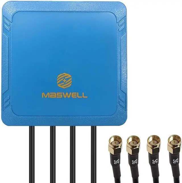 Main image of Maswell 4X4 MIMO 5G External Antenna, Omni 700-6000MHz | 4G+ LTE-A 5G NR 5G | WiFi 6 Bluetooth | Screw Adhesive Mount, SMA Male 3dBi Low Gain Outdoor for IoT M2M, NOT for Boosting