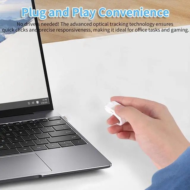 Alt view image 3 of 5 - Mini Bluetooth Wireless Mouse - Dual Mode Finger & Ring Touchpad Design, Rechargeable with Charging Case for PC, Laptops, Tablets & Smartphones  Ideal for Remote Control, Page Turning, and Travel (W)