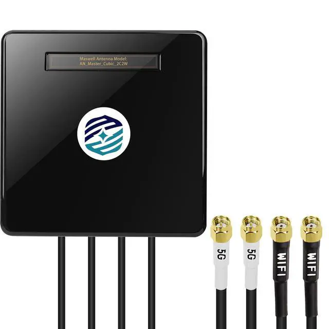 Alt view image 2 of 5 - Maswell 2X2 5G MIMO 2X2 WIFI7 Antenna 600MHz~8.0GHz Antenna Cellular 5G 4G LTE 3G WiFi6E UWB and GSM Screw Mount Cubic Antenna SMA Male RP SMA Plug Waterproof