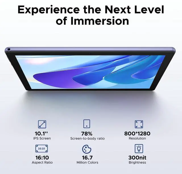 Alt view image 2 of 5 - DOOGEE U10 Android 15 Tablet2025 New,10 inch Tablet,16GB+128GB/2TB Expand, 2.0GHz Quad Core Gaming Tablets with 1280x800 IPS HD Touchscreen,WiFi 6/5060mAh/Dual Camera/BT 5.0/OTG/Widevine L1