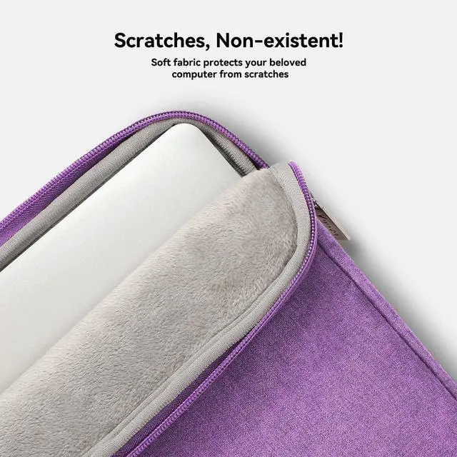 Alt view image 3 of 5 - Voova Laptop Bag 17 17.3 Inch Water-resistant Laptop Sleeve Case with Shoulder Straps & Handle, Computer Case Cover Slim Briefcase Compatible with 17-18 Hp Dell Asus Acer, Lavender