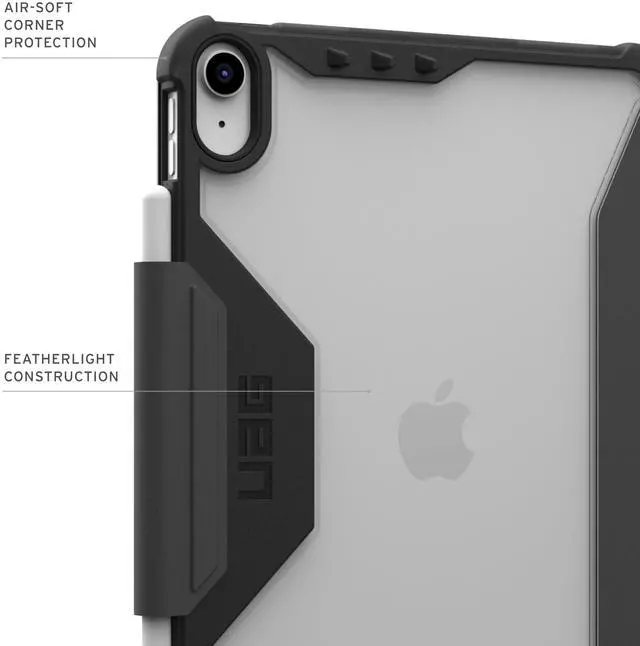 Alt view image 3 of 5 - URBAN ARMOR GEAR UAG Designed for iPad A16 Case 11" 11th Gen 2025, 10.9" 10th Gen 2022 (A3354 A3355) Plyo LT - Armor Shell Folio Cover with Adjustable Kickstand & Pencil Holder, Ice/Black