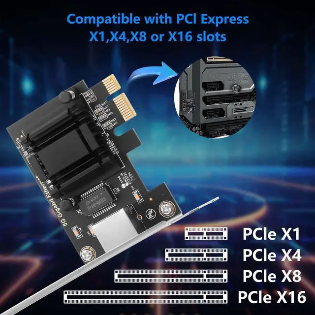 Alt view image 3 of 5 - GINTOOYUN 5Gb PCI Network Card 2.5Gbps/1Gbps/100Mbps PCI Ethernet Interface Adapter 100Mbps Express 3.18GT/s Ethernet Card Converted to Ethernet RJ45 LAN Port,Supports Windows/Linux