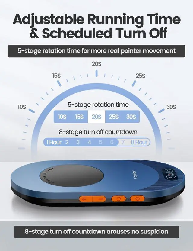 Alt view image 5 of 5 - Vaydeer Air 3 Ultra Mouse Mover with APP, Ultra Slim Mouse Jiggler with Timer Function, Undetectable & Noiseless, Simulates Realistic Mouse Movement, Driver-Free, Keeps PC Active (Blue)
