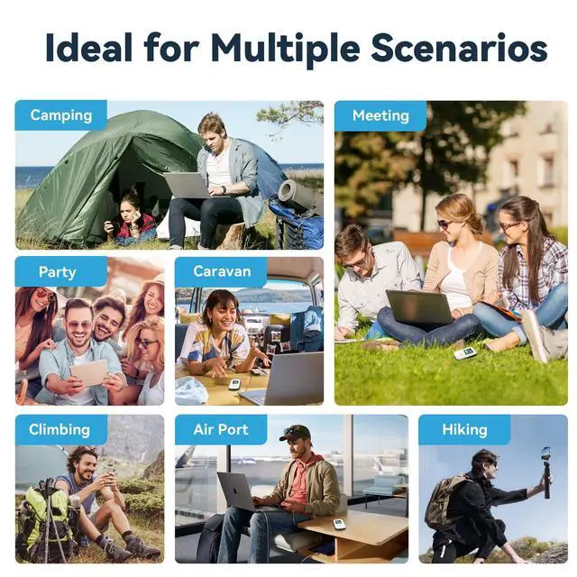 Alt view image 2 of 5 - Karbor 4G LTE WiFi Hotspot, Portable WiFi for Travel in 80+ Countries, No SIM Required, No Contract, Connect 10 Devices, Pocket Mobile Router for Traveler, 1GB Global Data (US/CA/MX/EU/Asia)