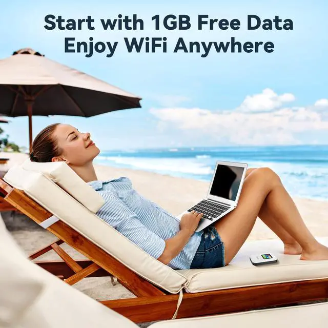 Alt view image 4 of 5 - Karbor 4G LTE WiFi Hotspot, Portable WiFi for Travel in 80+ Countries, No SIM Required, No Contract, Connect 10 Devices, Pocket Mobile Router for Traveler, 1GB Global Data (US/CA/MX/EU/Asia)